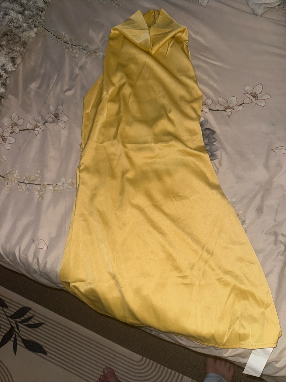 SHEIN Yellow Satin Mini Dress